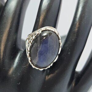 KBN Kabana Marked 925 Sterling Silver Ring Blue Stone Size 4.75
